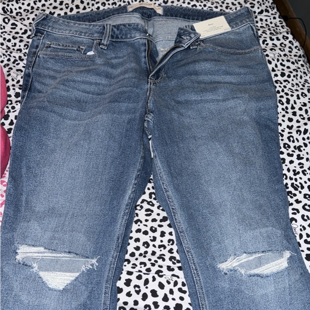 Hollister Medium Blue Distressed Bootcut Jeans
